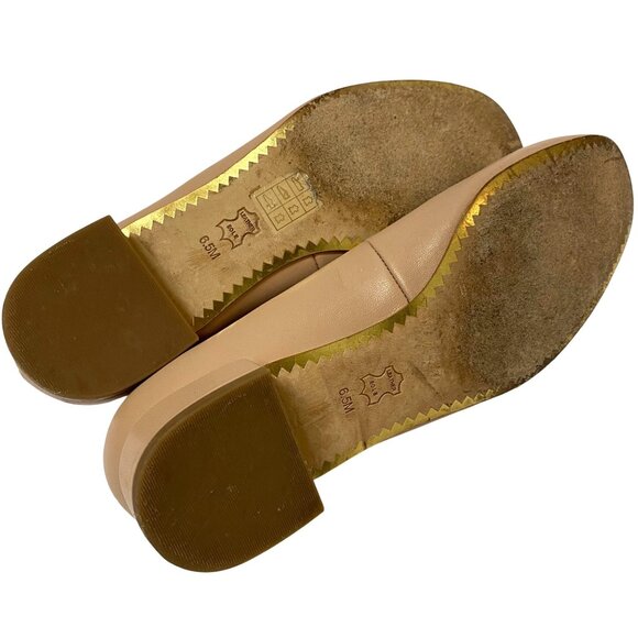 Tory Burch Chelsea 25mm Ballet Flats Pumps Leather Nude Dusty Pink Women’s 6.5M - Picture 9 of 11